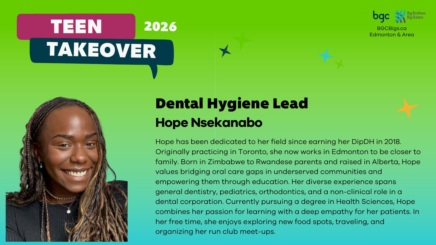 Teen Takeover 2026 mentor card: Dental Hygiene Lead Hope Nsekanabo